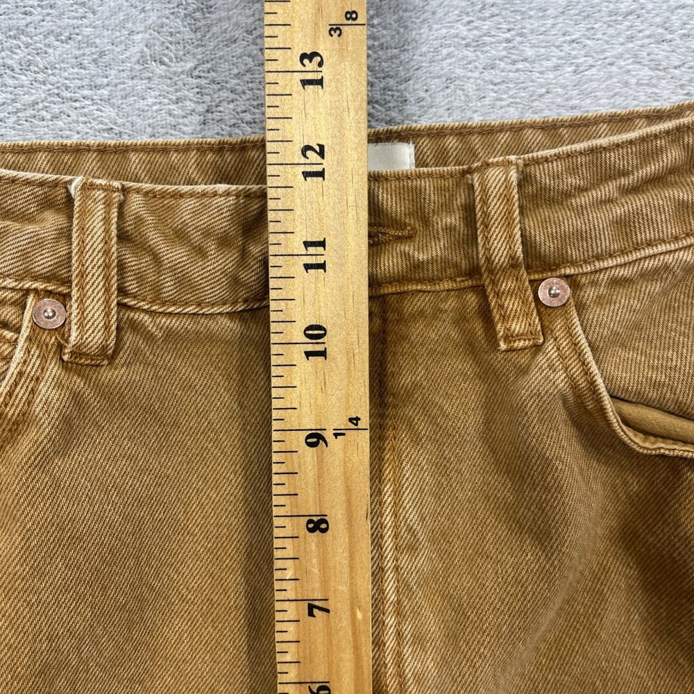 Abrand Jeans Women 25 Brown A Carrie Jean Wide Leg High Rise Raw Hem - Picture 8 of 12